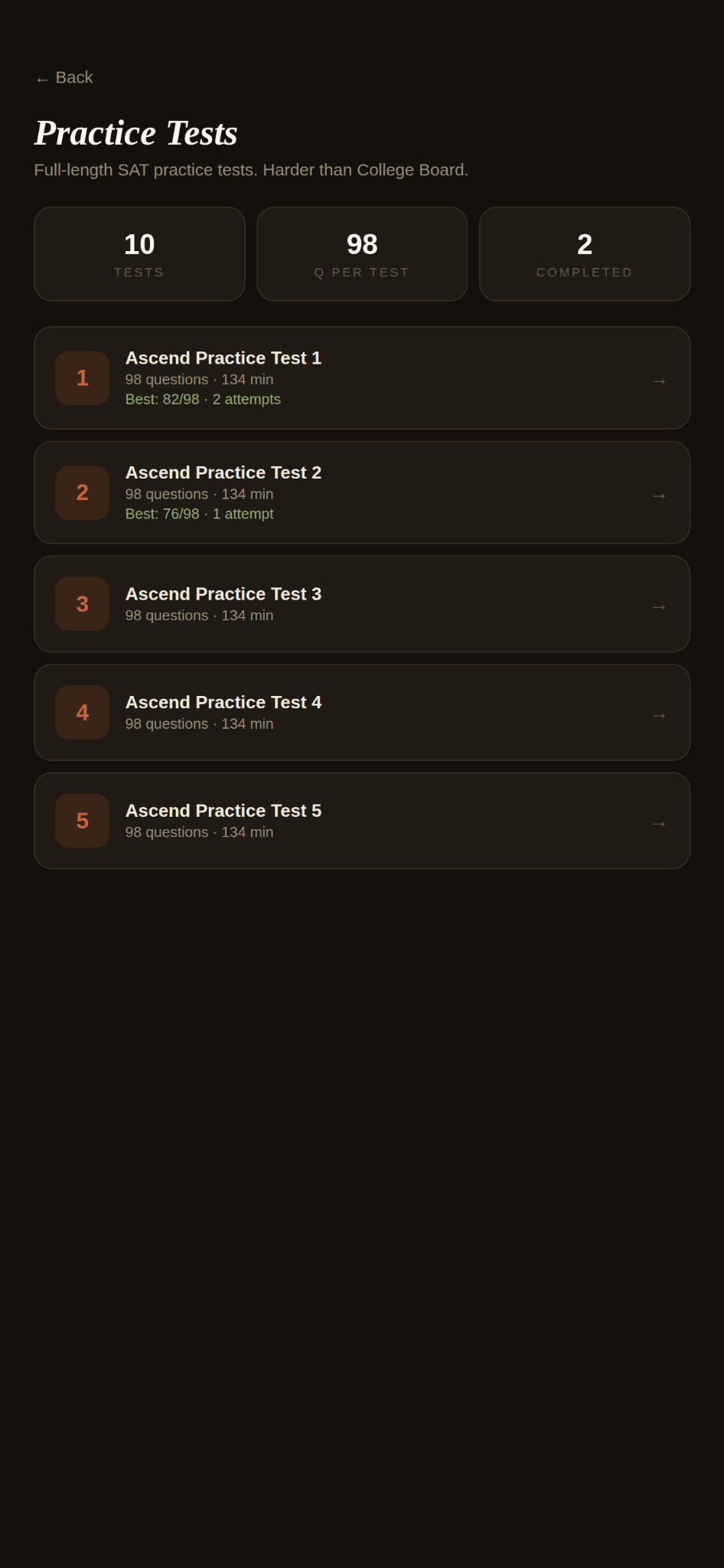 Ascend practice tests preview